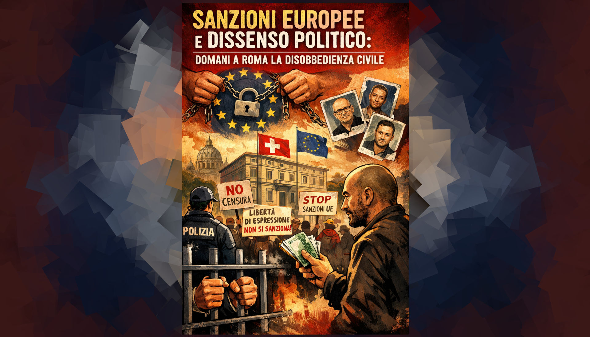 Sanzioni europee e dissenso politico: domani a Roma la disobbedienza civile